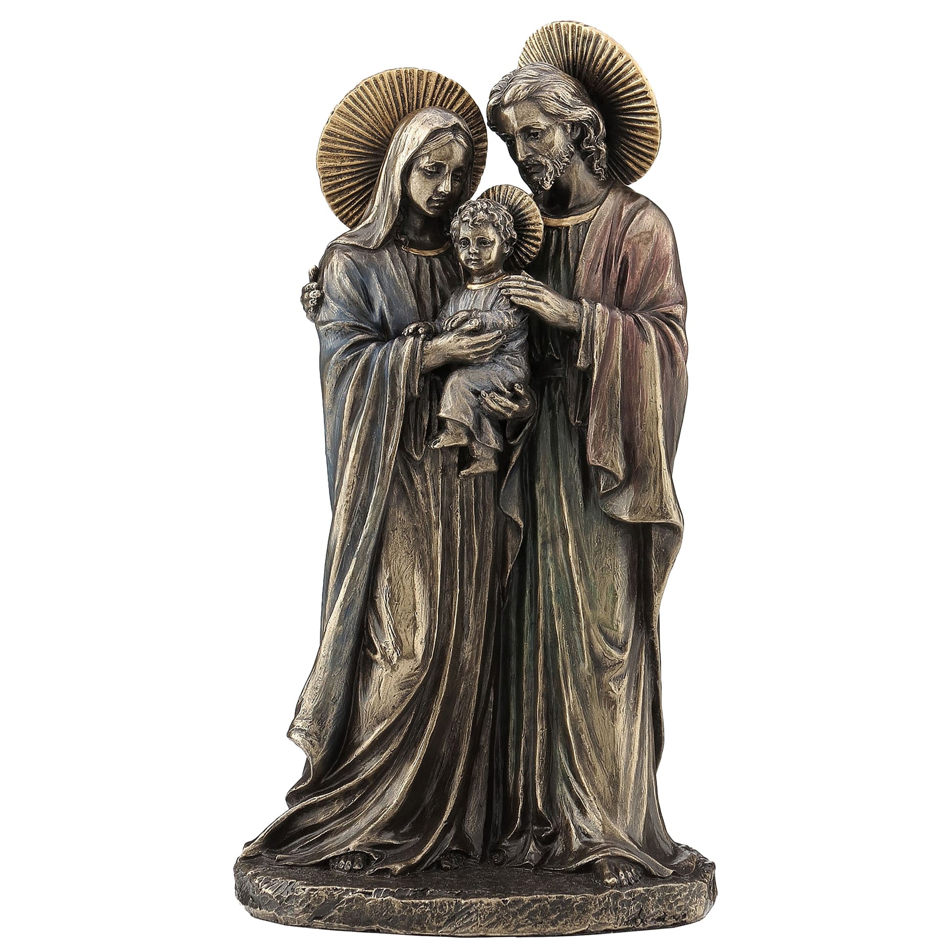 Holy Family 22cm Veronese Cold-Cast Bronze Statue – Sacred Christian Religious Figurine