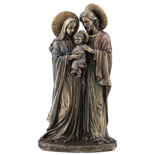 Holy Family 22cm Veronese Cold-Cast Bronze Statue – Sacred Christian Religious Figurine