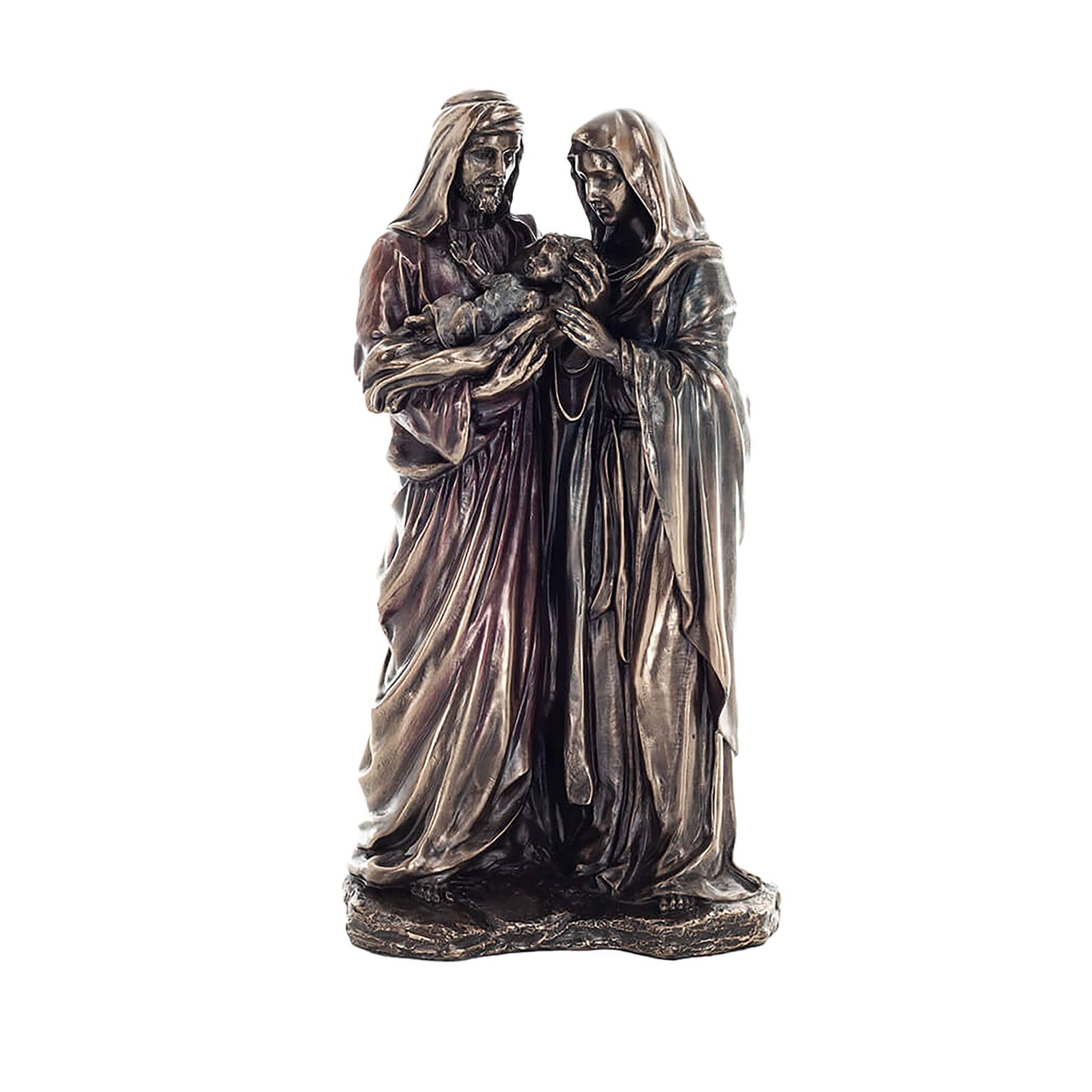Holy Family 22cm Veronese Cold-Cast Bronze Statue – Joseph, Mary & Baby Jesus Figurine