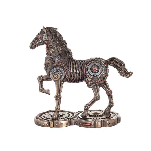 Steampunk Horse 24cm Veronese Cold-Cast Bronze Statue – A Mechanical Masterpiece