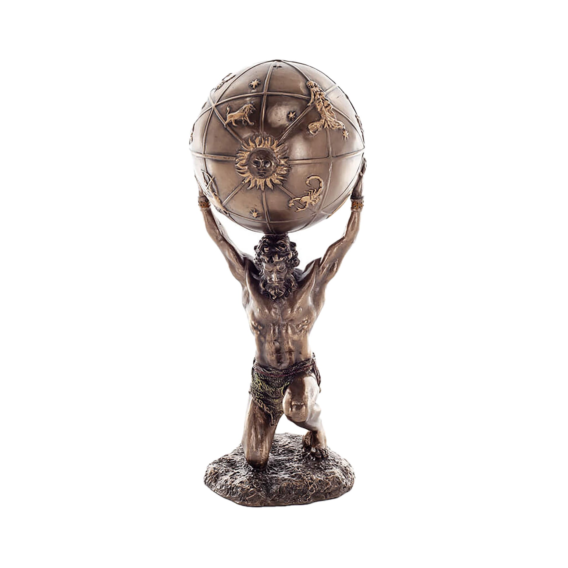 Atlas Titan Cold-Cast Bronze Statue, 21 cm front view