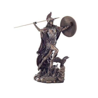 Athena Cold-Cast Bronze Statue, 28 cm front view