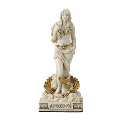 Aphrodite – Greek Goddess of Love and Beauty Statue – 8.7cm Resin Figurine with Gold Accents by Veronese Design