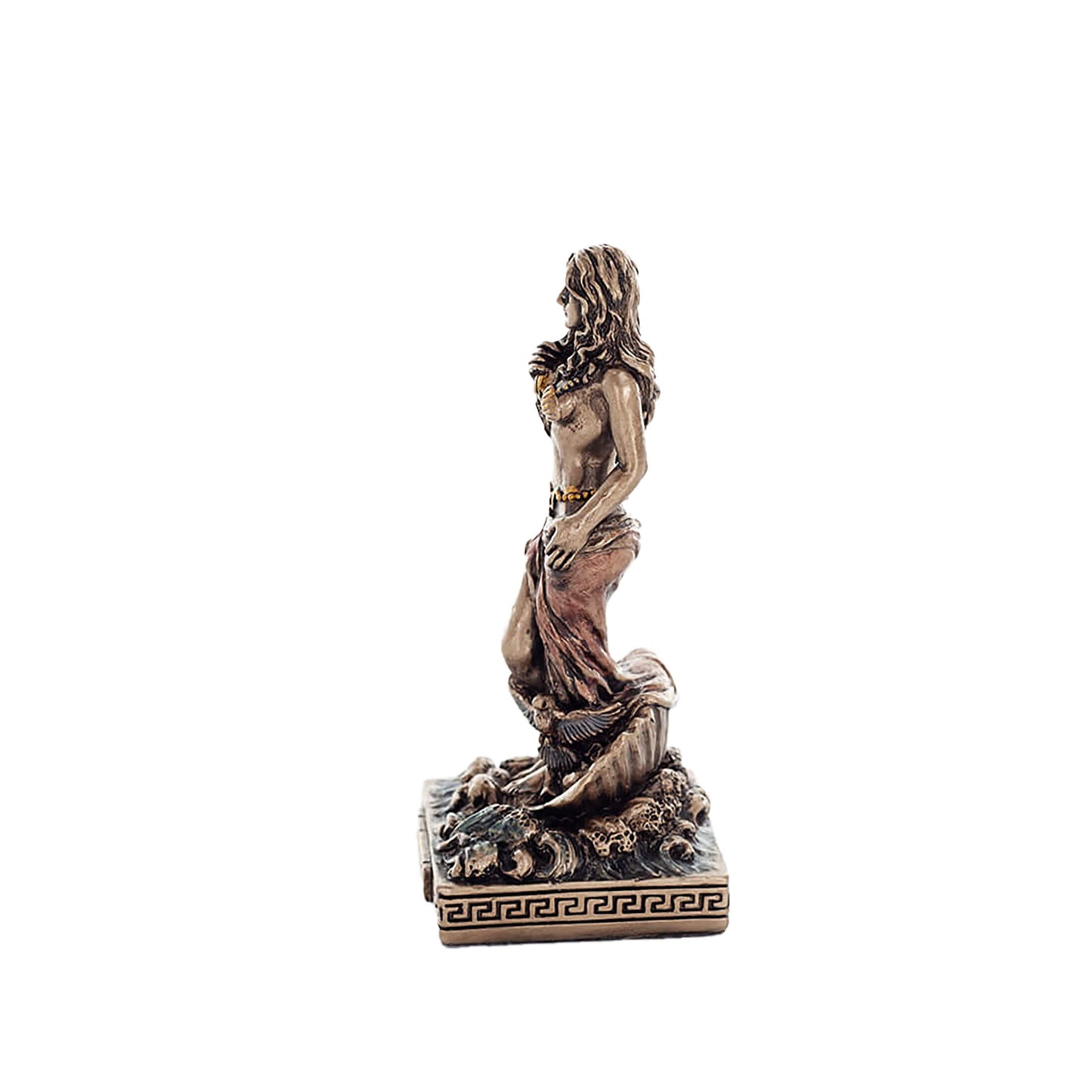 Aphrodite Miniature Statue side angle with flowing drapery
