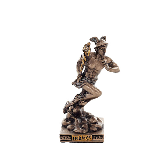 Hermes, Greek God of Travel & Communication Miniature Statue – 8.7cm Veronese Cold-Cast Bronze Figurine