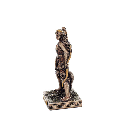Artemis Miniature Statue side angle with flowing robes and textured base
