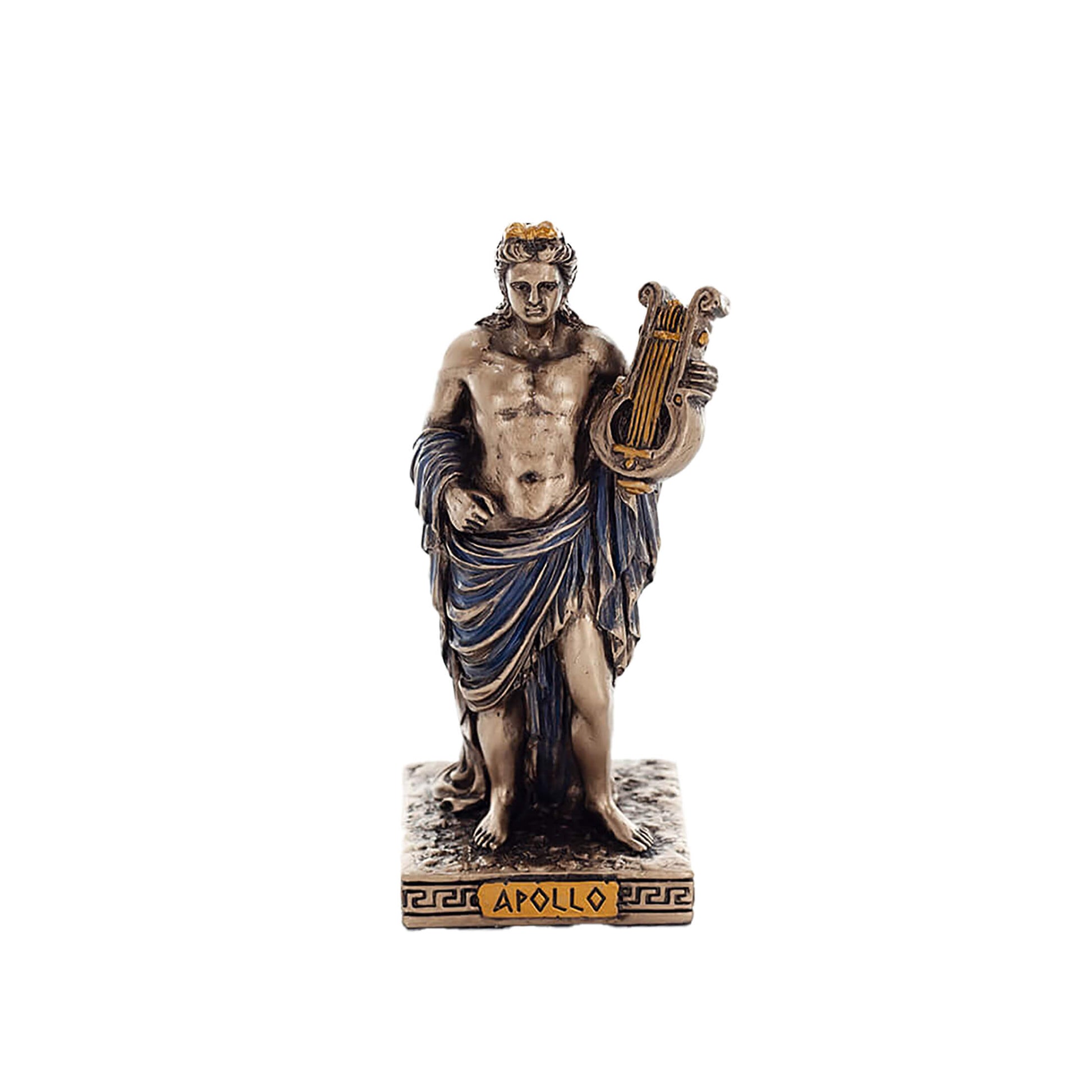 Apollo Miniature Statue front view, cold-cast bronze, 9 cm