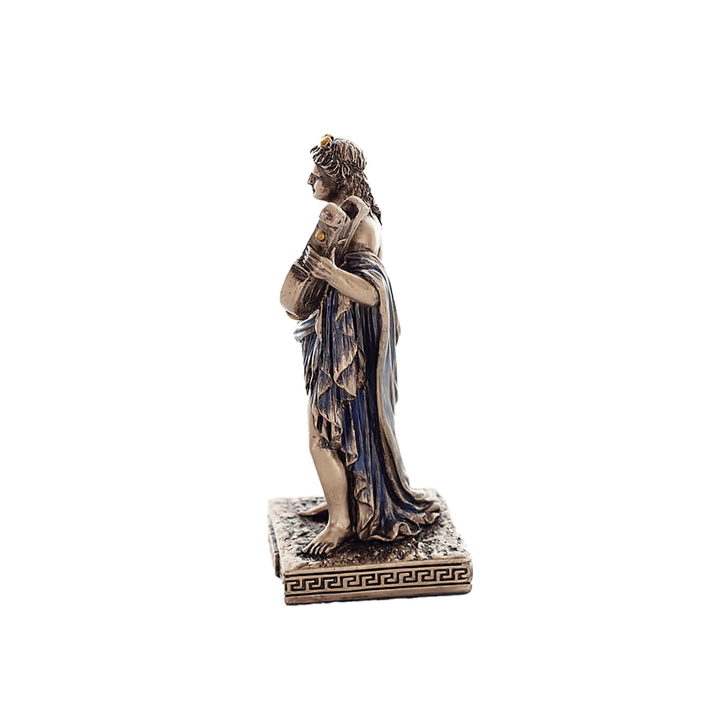 Apollo Miniature Statue side angle with laurel and flowing robes