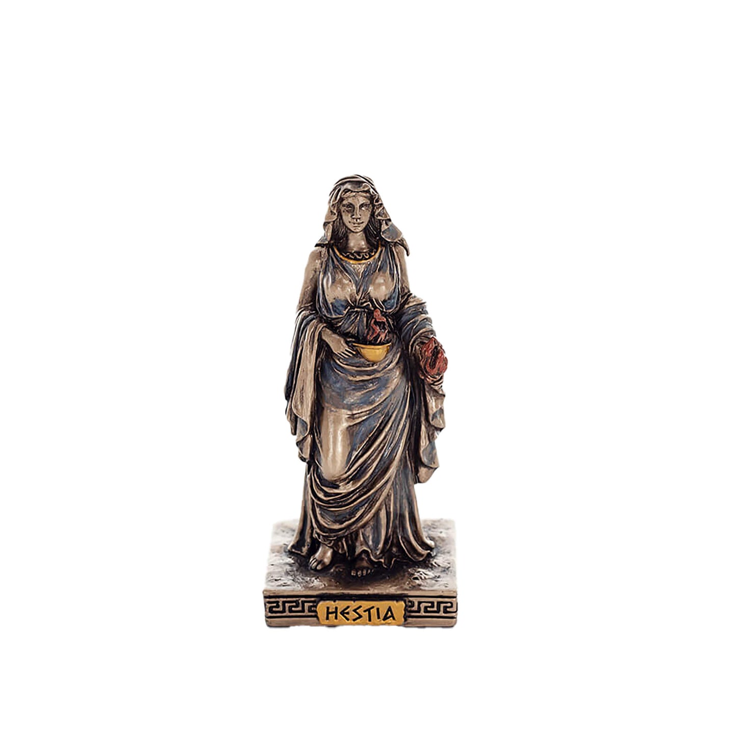Hestia, Greek Goddess of Hearth & Home Miniature Statue – 8.5cm Veronese Cold-Cast Bronze Figurine