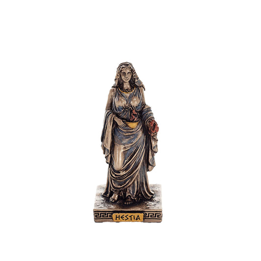 Hestia, Greek Goddess of Hearth & Home Miniature Statue – 8.5cm Veronese Cold-Cast Bronze Figurine