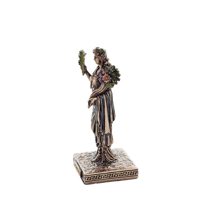 Demeter Miniature Statue side angle with flowing robes and textured base