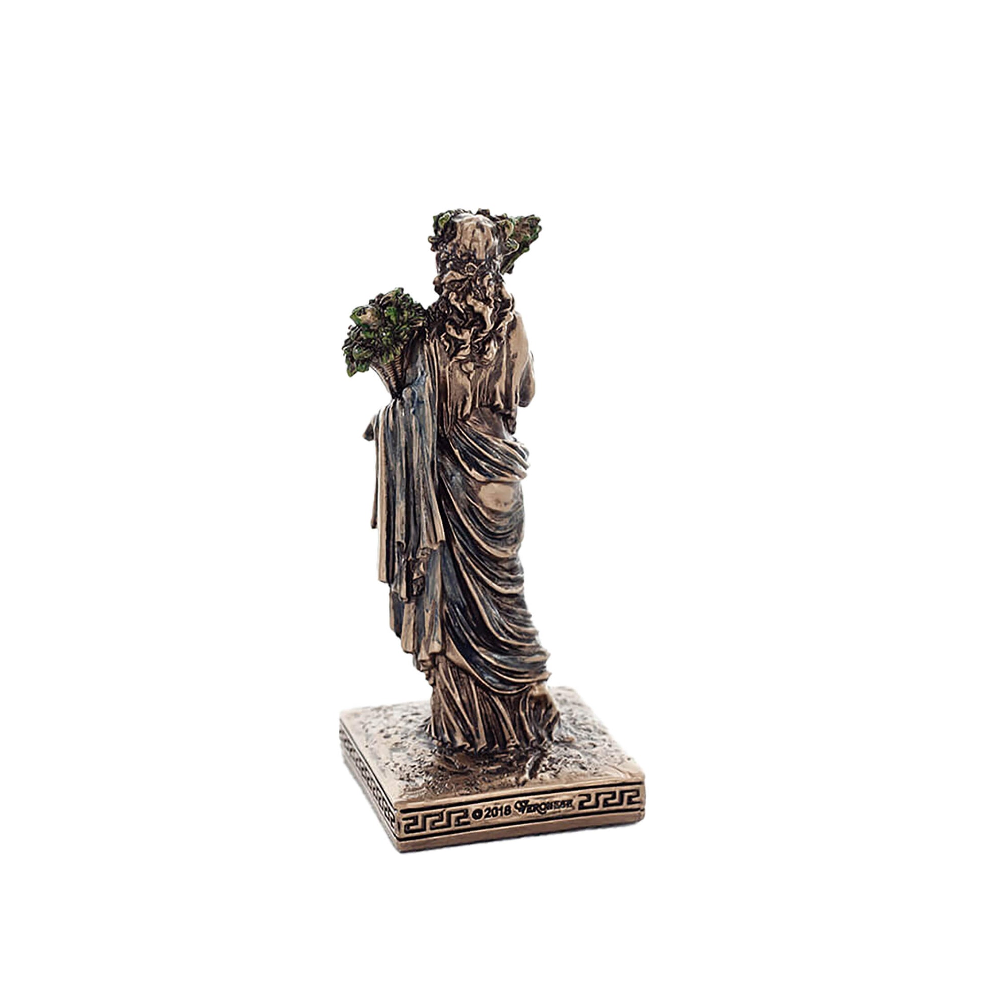 Demeter Miniature Statue rear angle showing garment folds and details