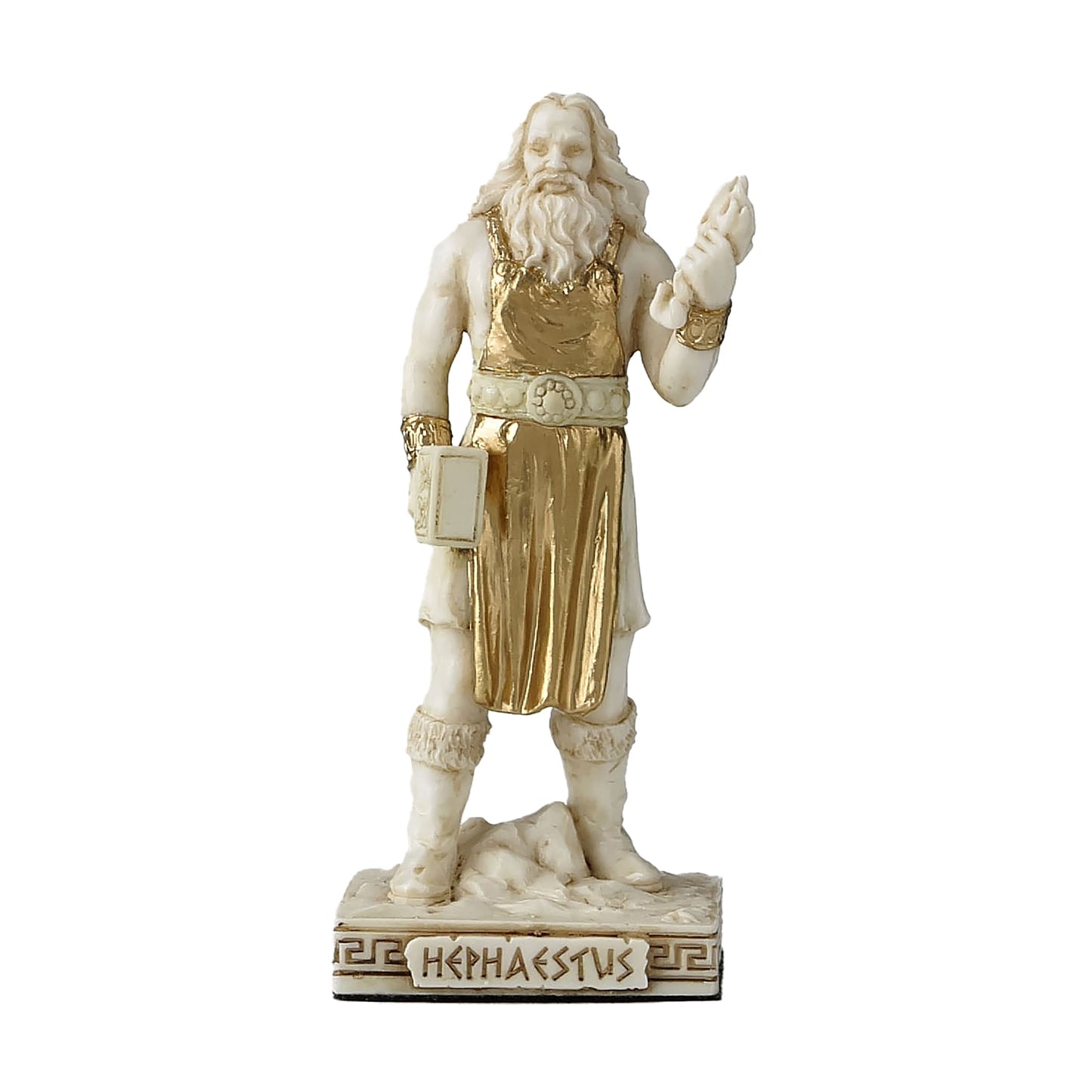 Hephaestus – Greek God of Fire and Forge Statue – 9cm Resin Figurine with Hammer and Gold Accents by Veronese Design