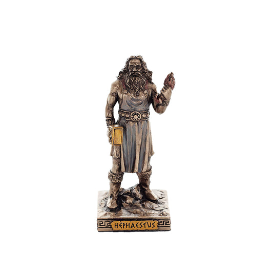 Hephaestus Miniature Statue front view, cold-cast bronze, 9 cm