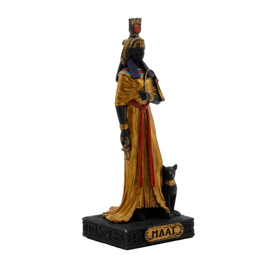 Maat – Egyptian Goddess of Truth & Justice Resin Statue with Gold Accents (8.5cm) by Veronese Design