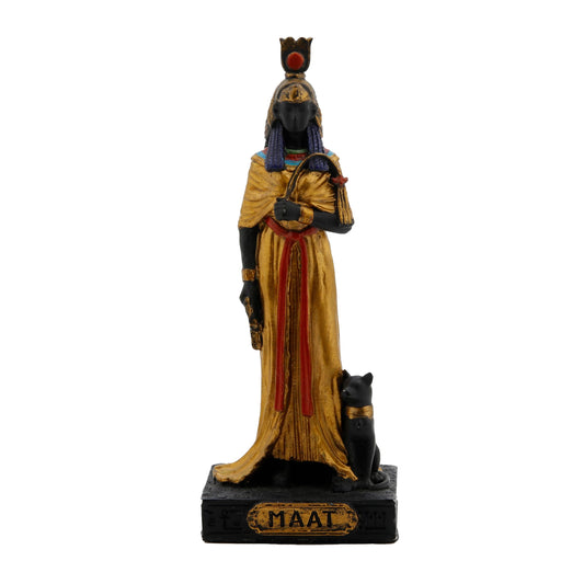 Maat – Egyptian Goddess of Truth & Justice Resin Statue with Gold Accents (8.5cm) by Veronese Design