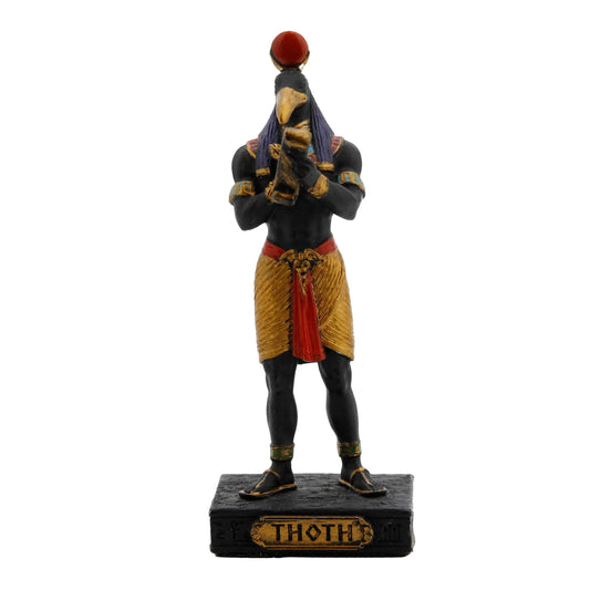 Thoth – Egyptian God of Wisdom & Writing Resin Statue with Gold Accents (8.5cm) by Veronese Design