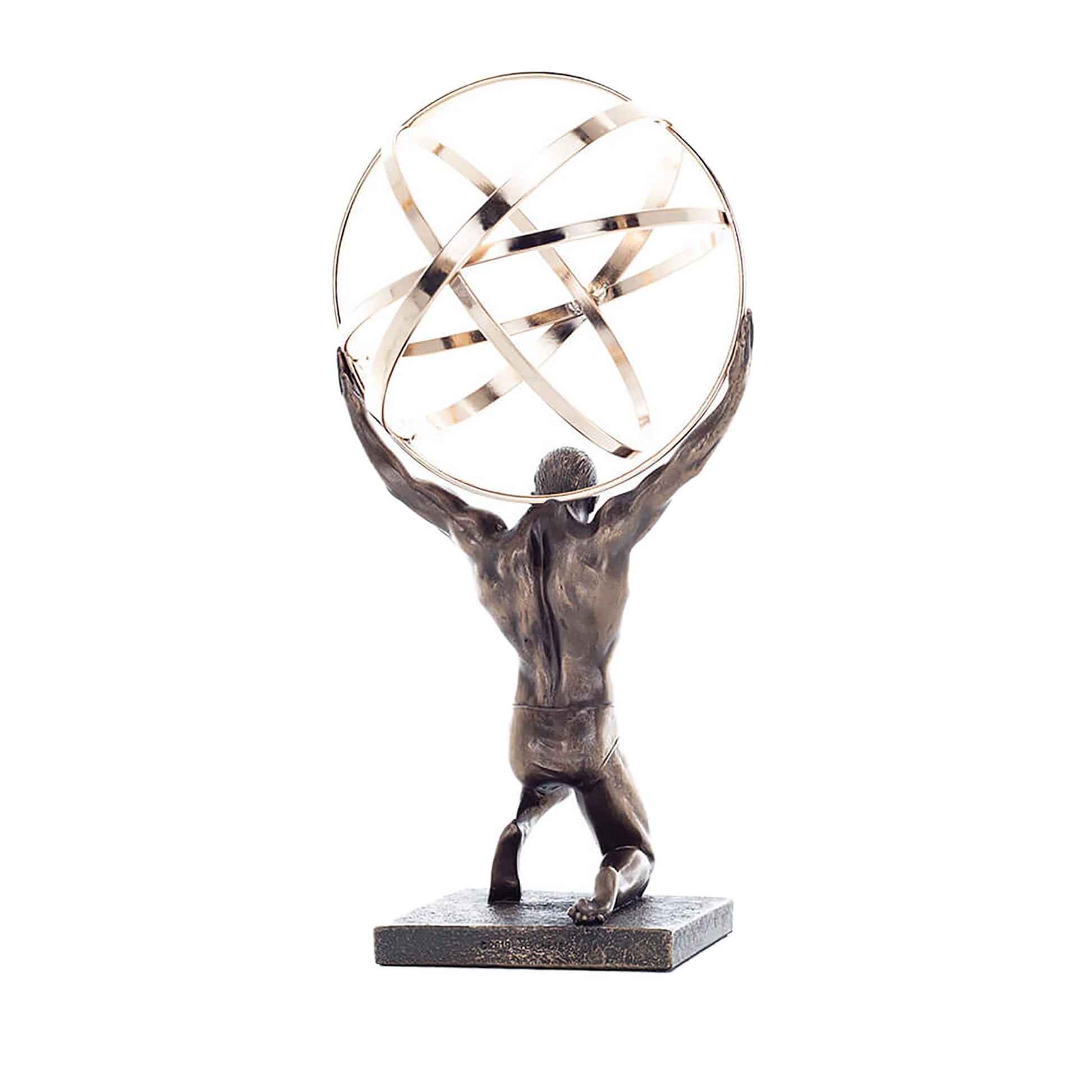 Atlas Titan Statue rear angle with muscular back and textured base