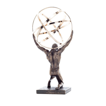 Atlas Titan Statue rear angle with muscular back and textured base