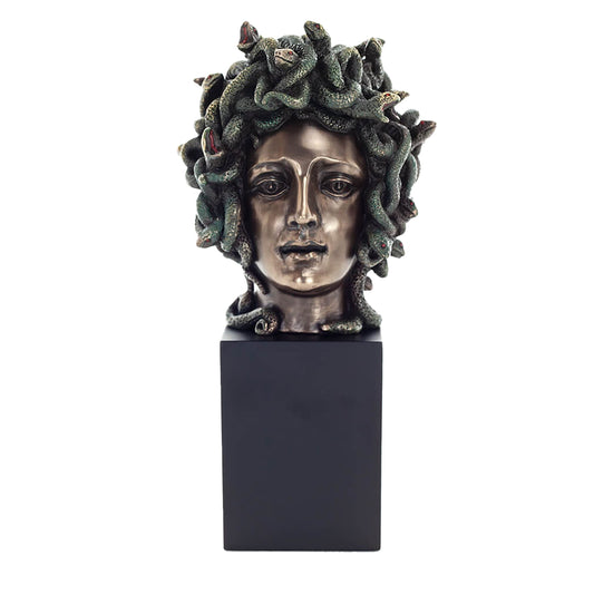 Medusa Head Bust Statue – 21cm Veronese Cold-Cast Bronze Greek Mythology Figurine