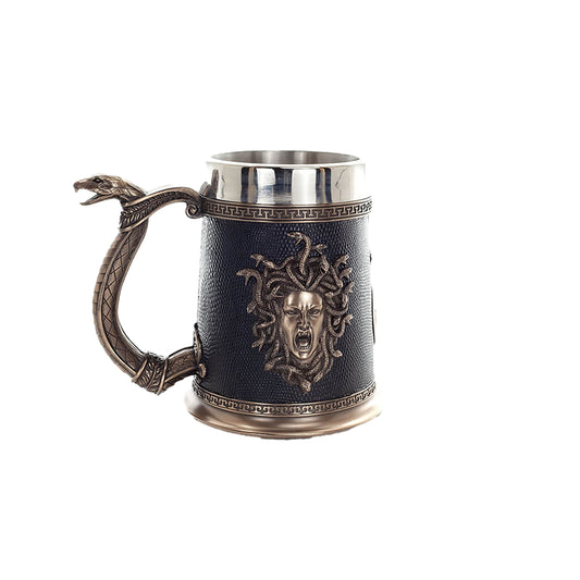 Medusa Tankard – 17.7x14.5cm Veronese Cold-Cast Bronze Greek Mythology Drinking Mug
