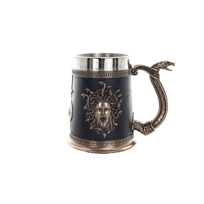 Medusa Tankard – 17.7x14.5cm Veronese Cold-Cast Bronze Greek Mythology Drinking Mug