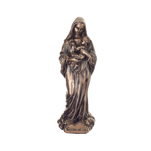 Madonna and Child 8.5cm Veronese Cold-Cast Bronze Statue – Virgin Mary Christian Figurine