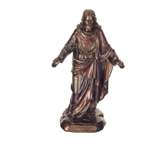 Sacred Heart of Jesus 8.5cm Veronese Cold-Cast Bronze Statue – Christian Religious Figurine