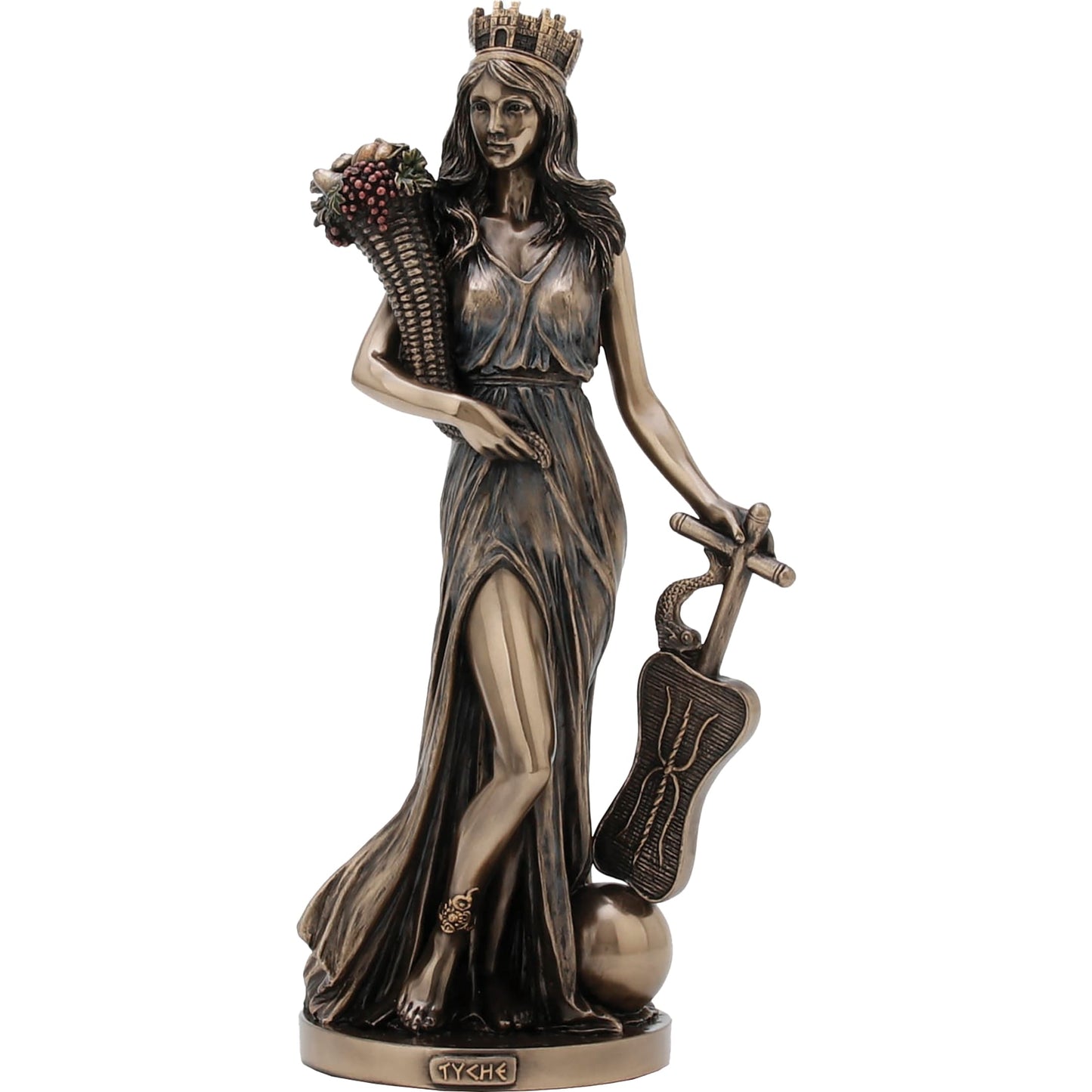 Fortuna Goddess of Luck Statue – 28,5cm Veronese Cold-Cast Bronze Roman Mythology Figurine