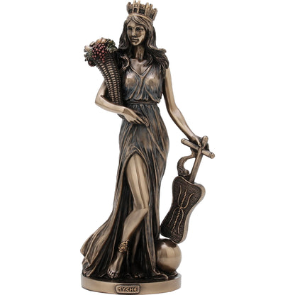 Fortuna Goddess of Luck Statue – 28,5cm Veronese Cold-Cast Bronze Roman Mythology Figurine