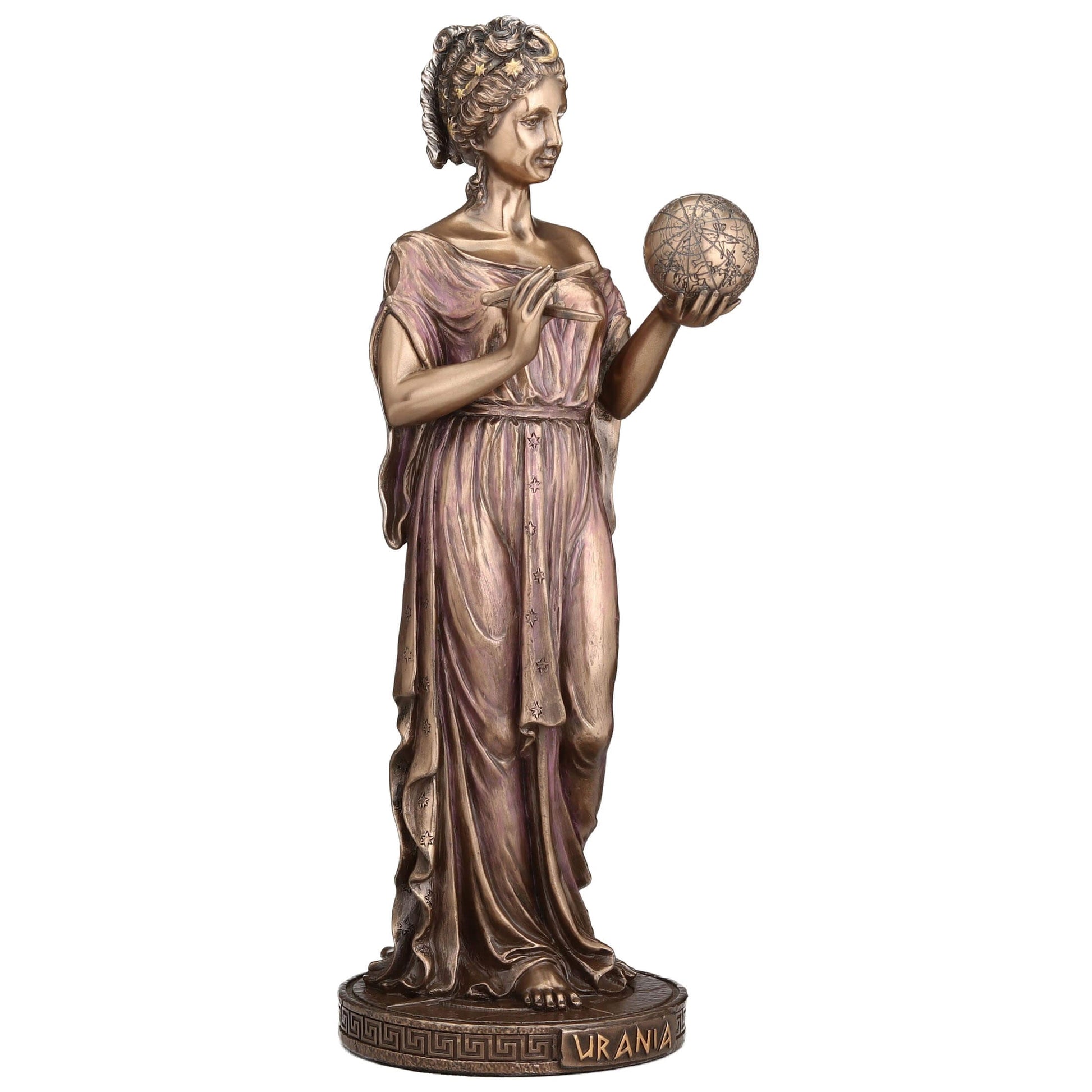 Urania Muse of Astronomy Statue – 23cm Veronese Cold-Cast Bronze Greek Mythology Figurine