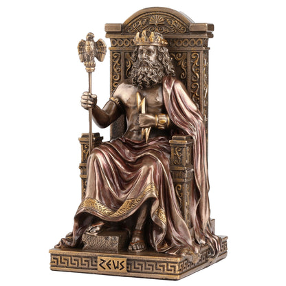 Zeus, Greek God of Thunder & Sky Statue – 15.5cm Veronese Cold-Cast Bronze Figurine