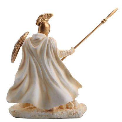 Hector Trojan Warrior Statue – 9.5cm White & Gold Resin Figurine for Mythology Decor – Veronese Design