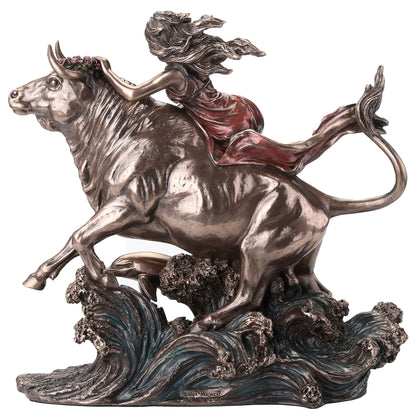 Europa and the Bull Statue – 24x23cm Veronese Cold-Cast Bronze Figurine