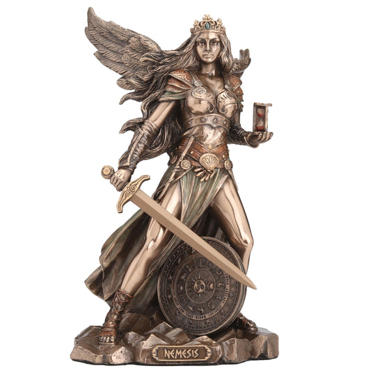 Nemesis 21.5cm Veronese Cold-Cast Bronze Statue – Greek Goddess of Divine Retribution