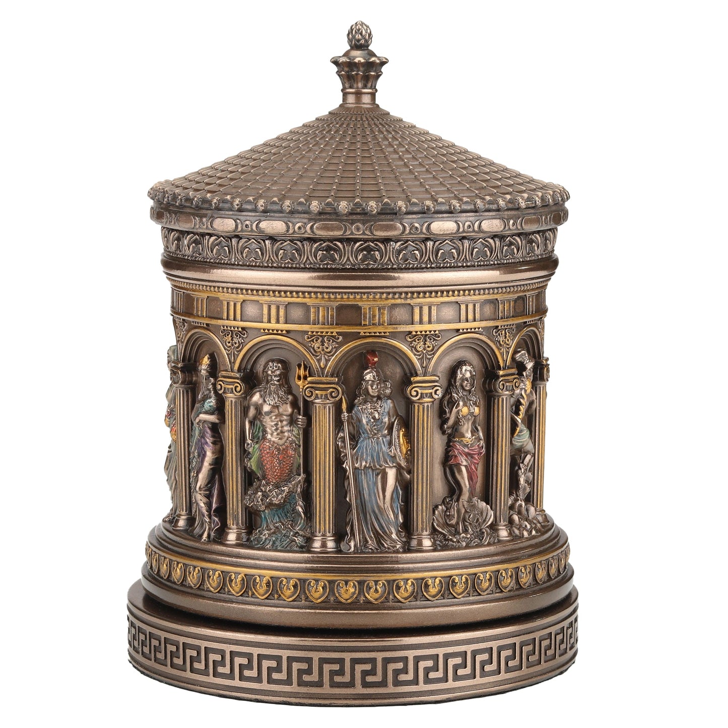Pantheon Gods Jewelry Box – 16.5x11cm Veronese Cold-Cast Bronze Mythological Trinket Holder
