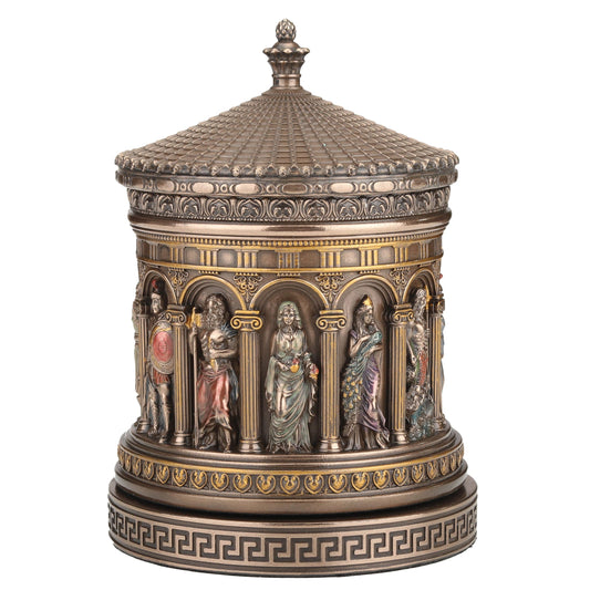 Pantheon Gods Jewelry Box – 16.5x11cm Veronese Cold-Cast Bronze Mythological Trinket Holder