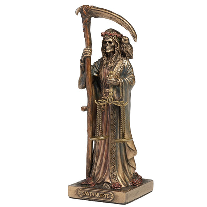 Santa Muerte Altar Statue – 10cm Veronese Cold-Cast Bronze Gothic Figurine