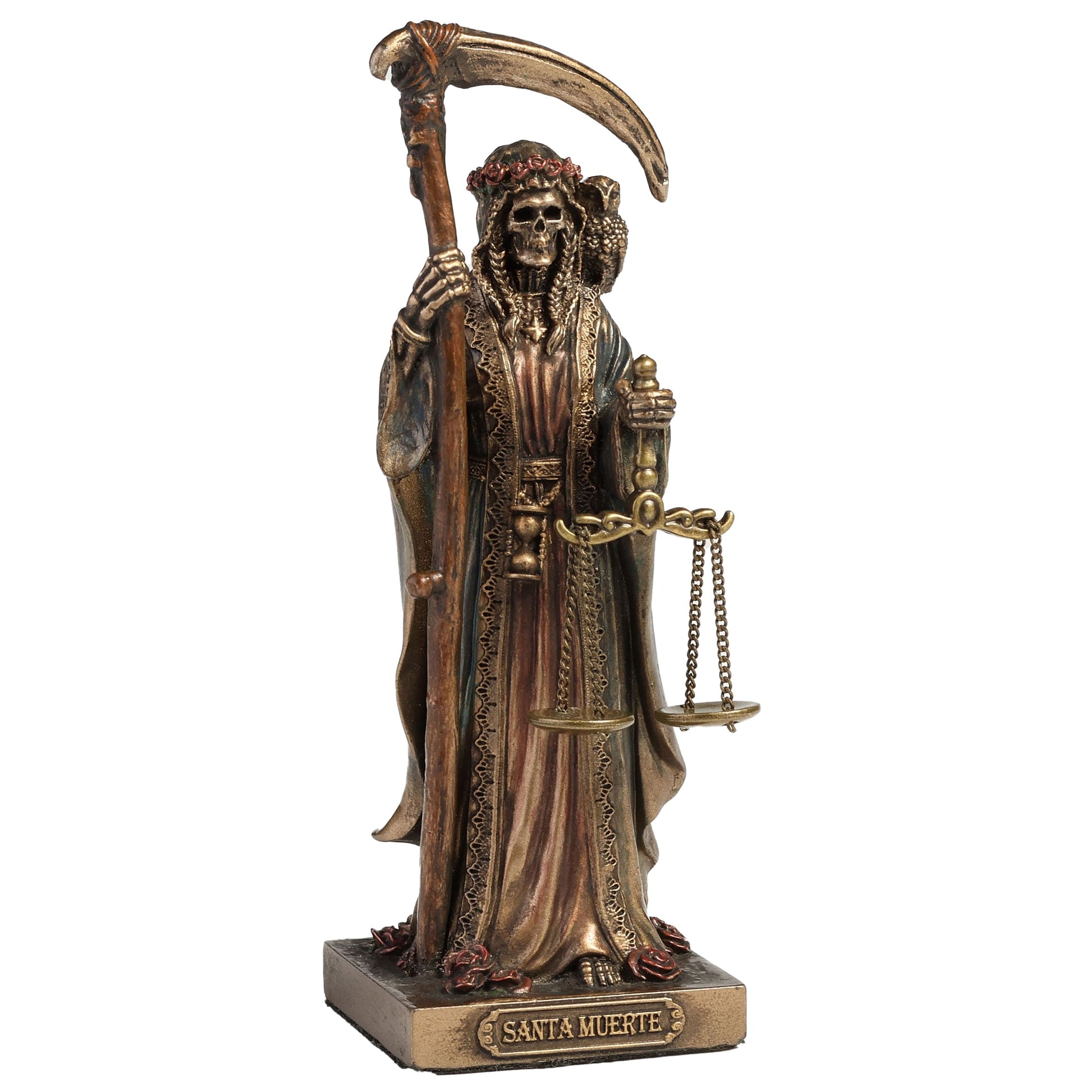 Santa Muerte Altar Statue – 10cm Veronese Cold-Cast Bronze Gothic Figurine