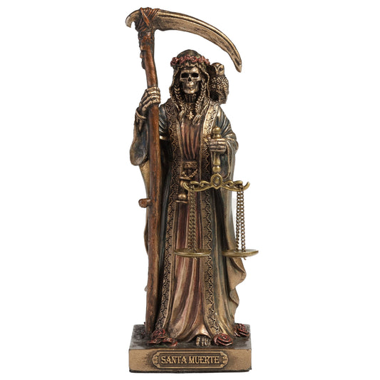Santa Muerte Altar Statue – 10cm Veronese Cold-Cast Bronze Gothic Figurine
