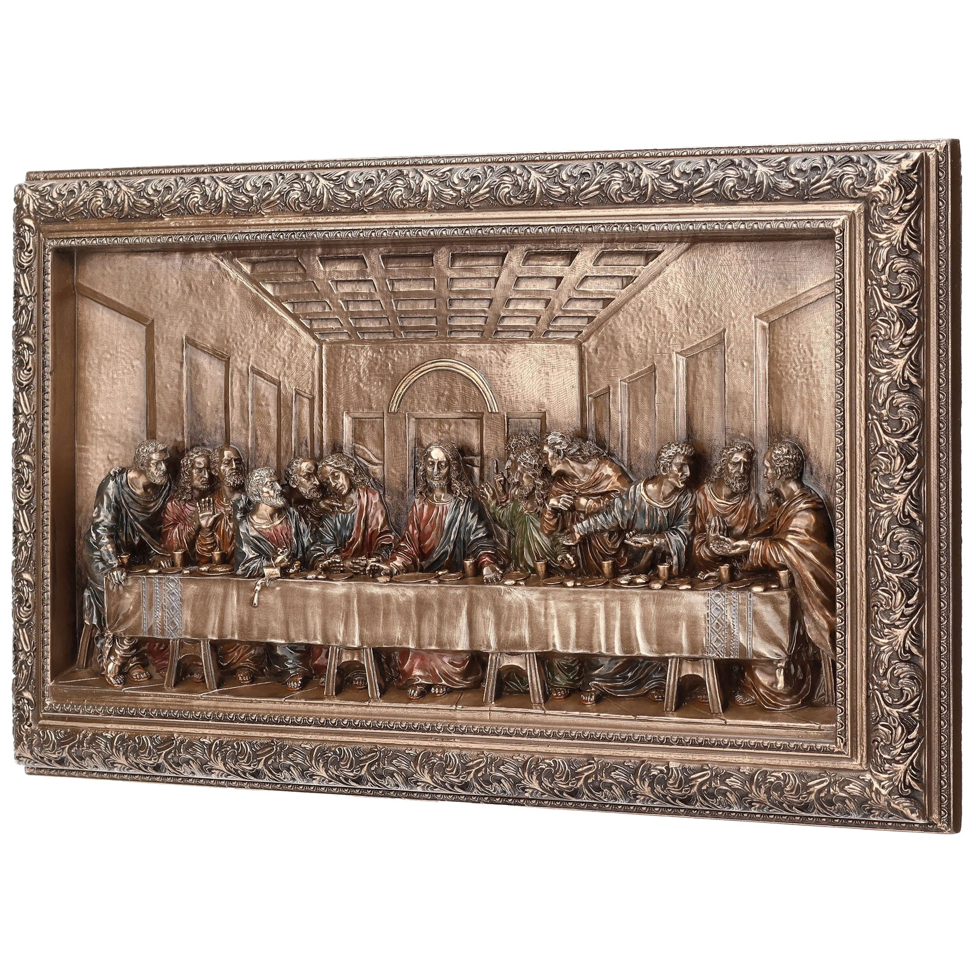 The Last Supper 27.8x16.8cm Veronese Cold-Cast Bronze Wall Plaque – Leonardo da Vinci Inspired