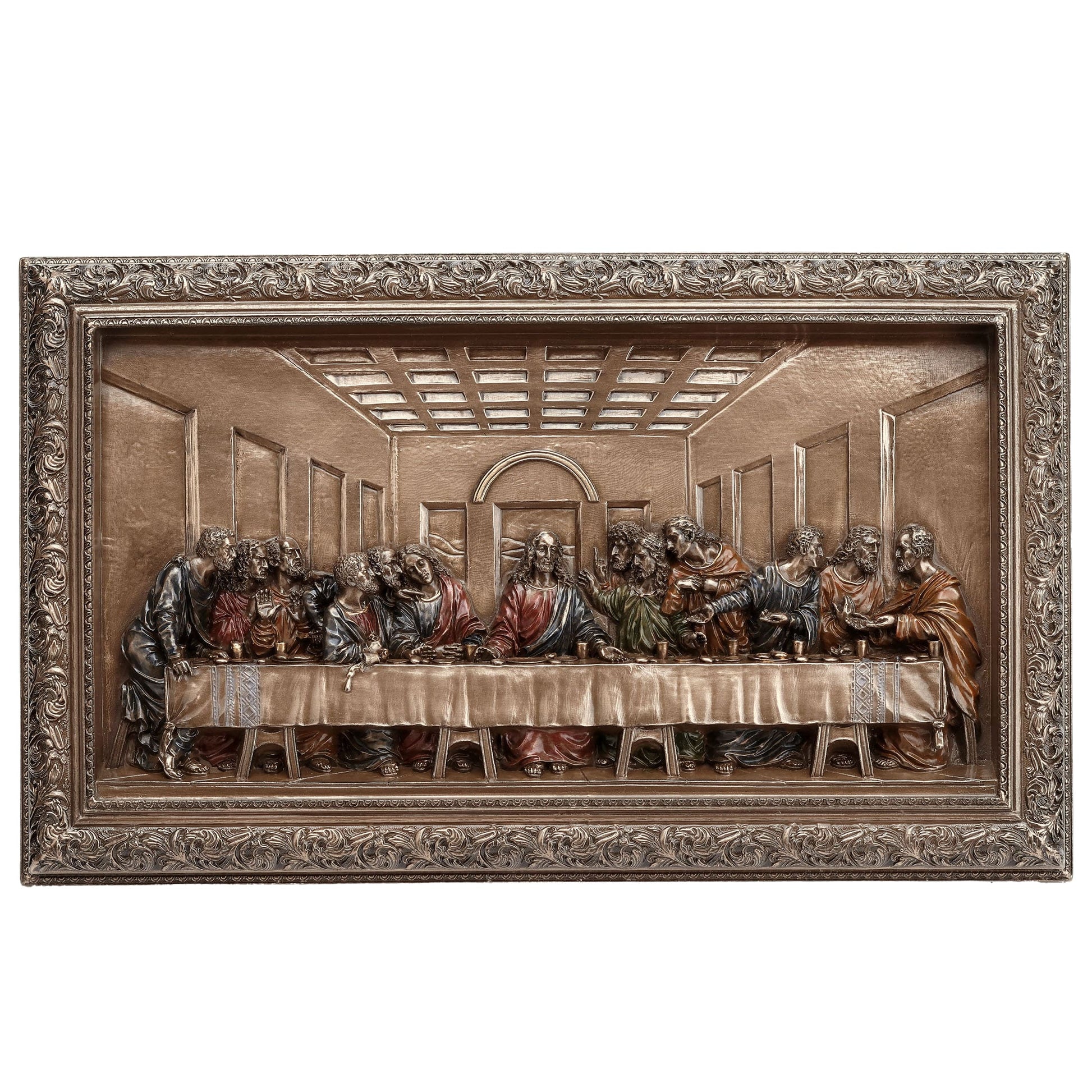 The Last Supper 27.8x16.8cm Veronese Cold-Cast Bronze Wall Plaque – Leonardo da Vinci Inspired