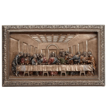 The Last Supper 27.8x16.8cm Veronese Cold-Cast Bronze Wall Plaque – Leonardo da Vinci Inspired
