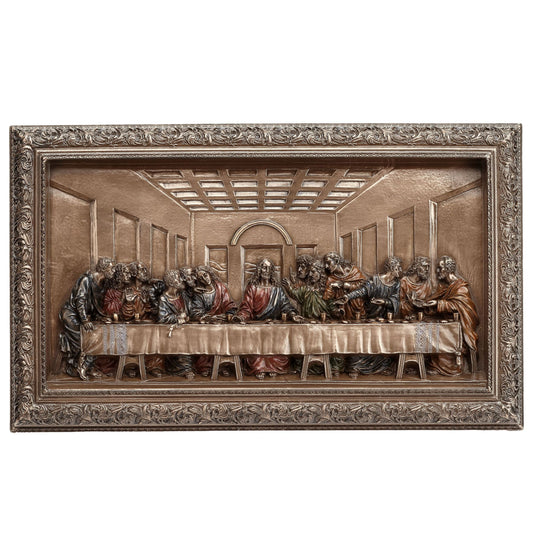 The Last Supper 27.8x16.8cm Veronese Cold-Cast Bronze Wall Plaque – Leonardo da Vinci Inspired