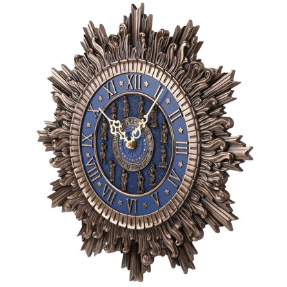 Wall Clock 41.5cm Twelve Olympian Gods Sunburst Venetian Veronese Cold-Cast Bronze