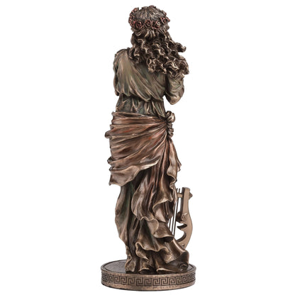 Euterpe Muse of Music Statue – 23cm Veronese Cold-Cast Bronze Greek Mythology Figurine
