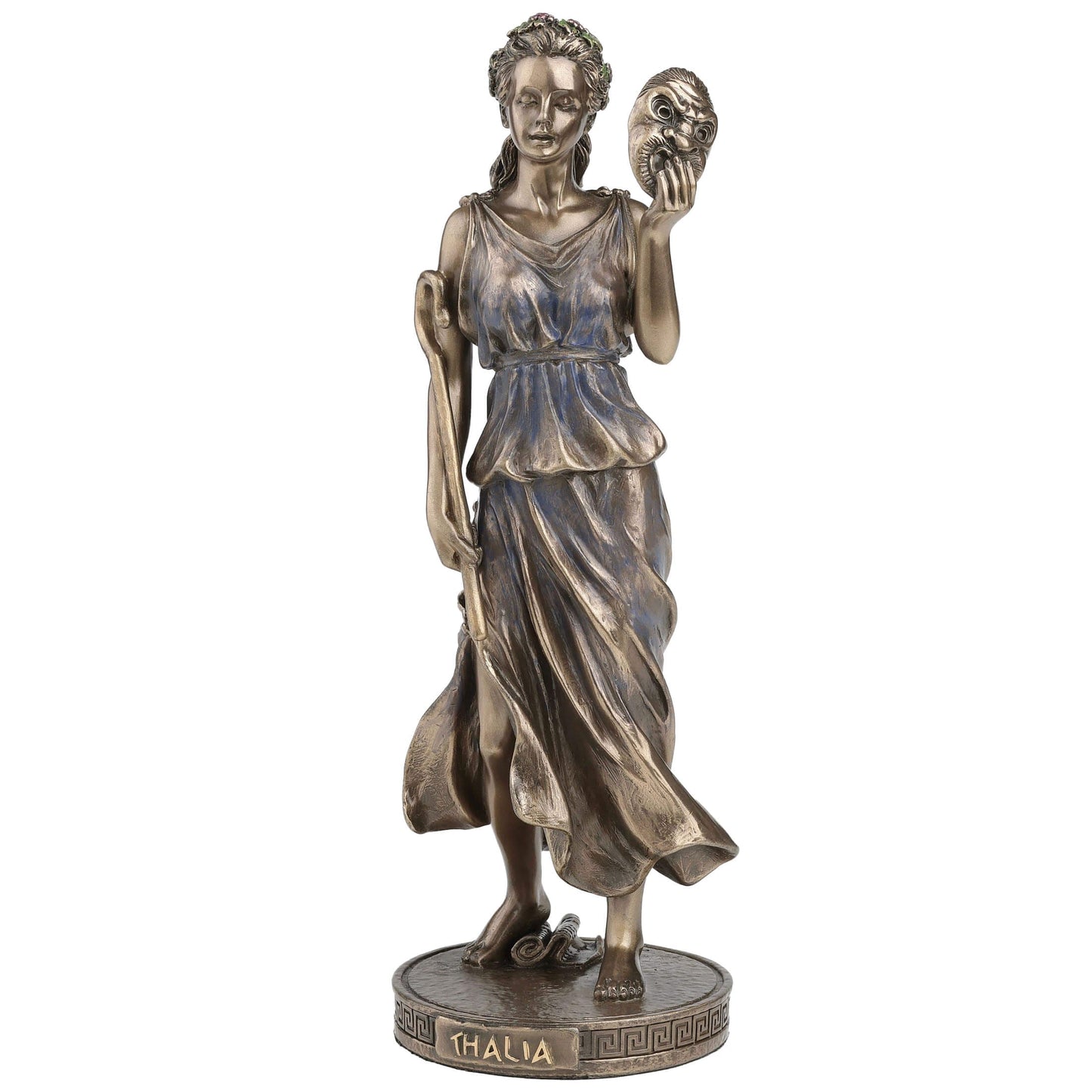 Thalia Muse of Comedy Statue – 23cm Veronese Cold-Cast Bronze Greek Mythology Figurine
