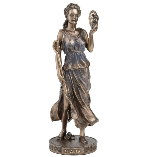 Thalia Muse of Comedy Statue – 23cm Veronese Cold-Cast Bronze Greek Mythology Figurine