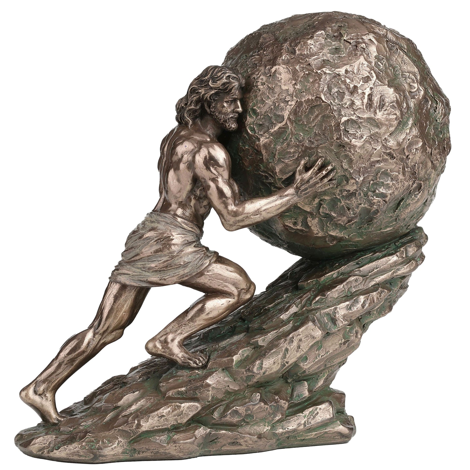 Sisyphus Statue detailed close-up cold-cast bronze finish