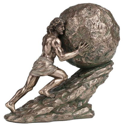 Sisyphus Statue detailed close-up cold-cast bronze finish